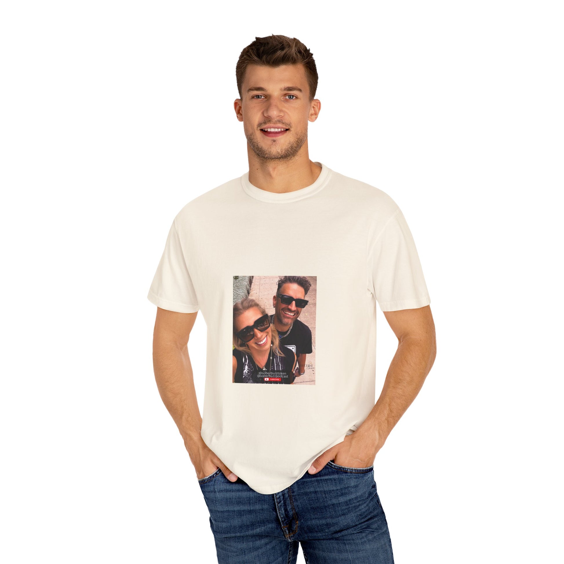 Garment-Dyed T-shirt featuring Sober Buzz Design, Casual Wear, Gift for Friends, Unisex Style, Summer Fashion, Relaxed Fit