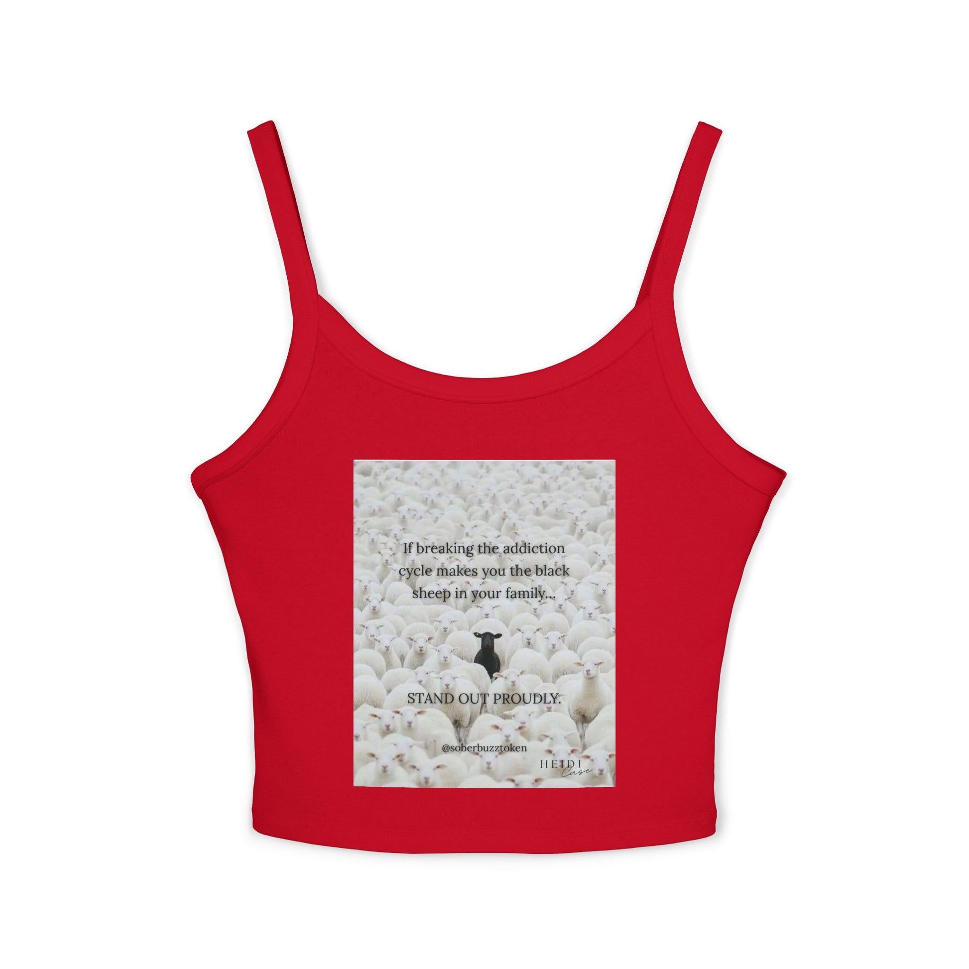 Sober.Buzz Exclusive Inspirational Collection Inspirational Women's Spaghetti Strap Tank Top, Perfect for Summer, Gift for Her, Motivational Apparel, Casual Wear, Comfortable Fit