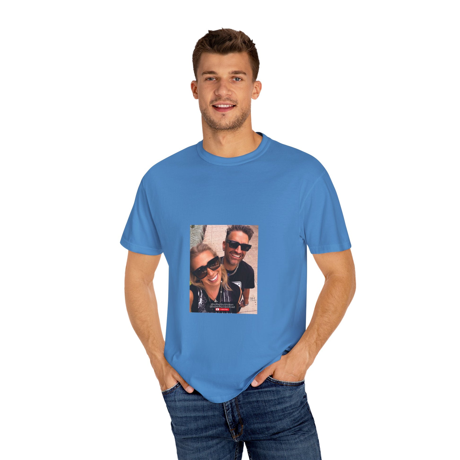 Garment-Dyed T-shirt featuring Sober Buzz Design, Casual Wear, Gift for Friends, Unisex Style, Summer Fashion, Relaxed Fit