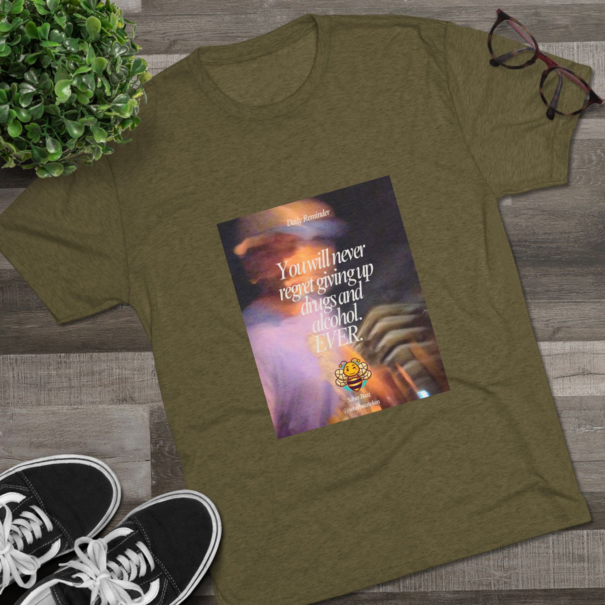 Sober.Buzz Exclusive Inspirational Collection Crew Tee - Inspirational Unisex Shirt for Recovery, Self-Care, Gifts, Casual Wear, Motivation