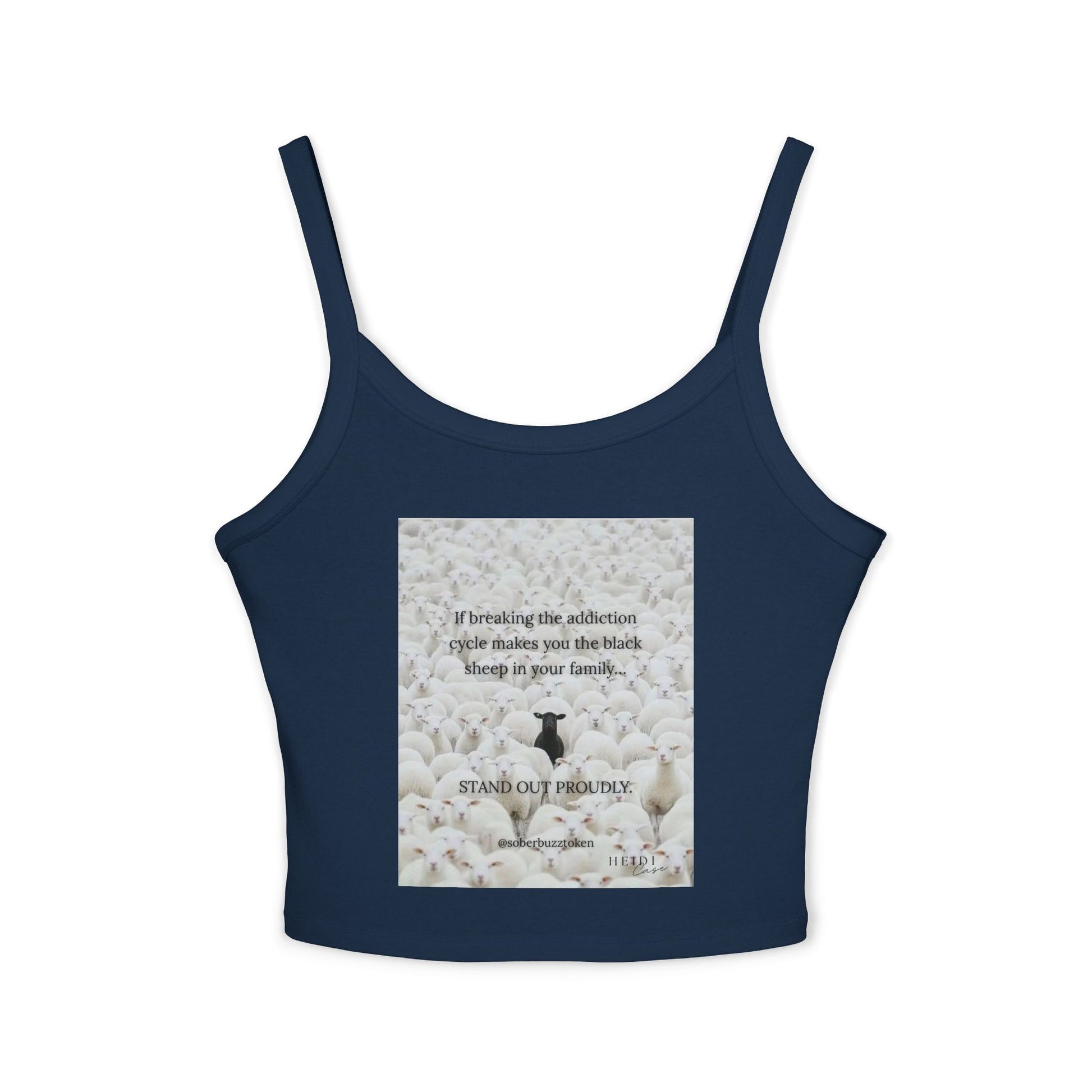 Sober.Buzz Exclusive Inspirational Collection Inspirational Women's Spaghetti Strap Tank Top, Perfect for Summer, Gift for Her, Motivational Apparel, Casual Wear, Comfortable Fit