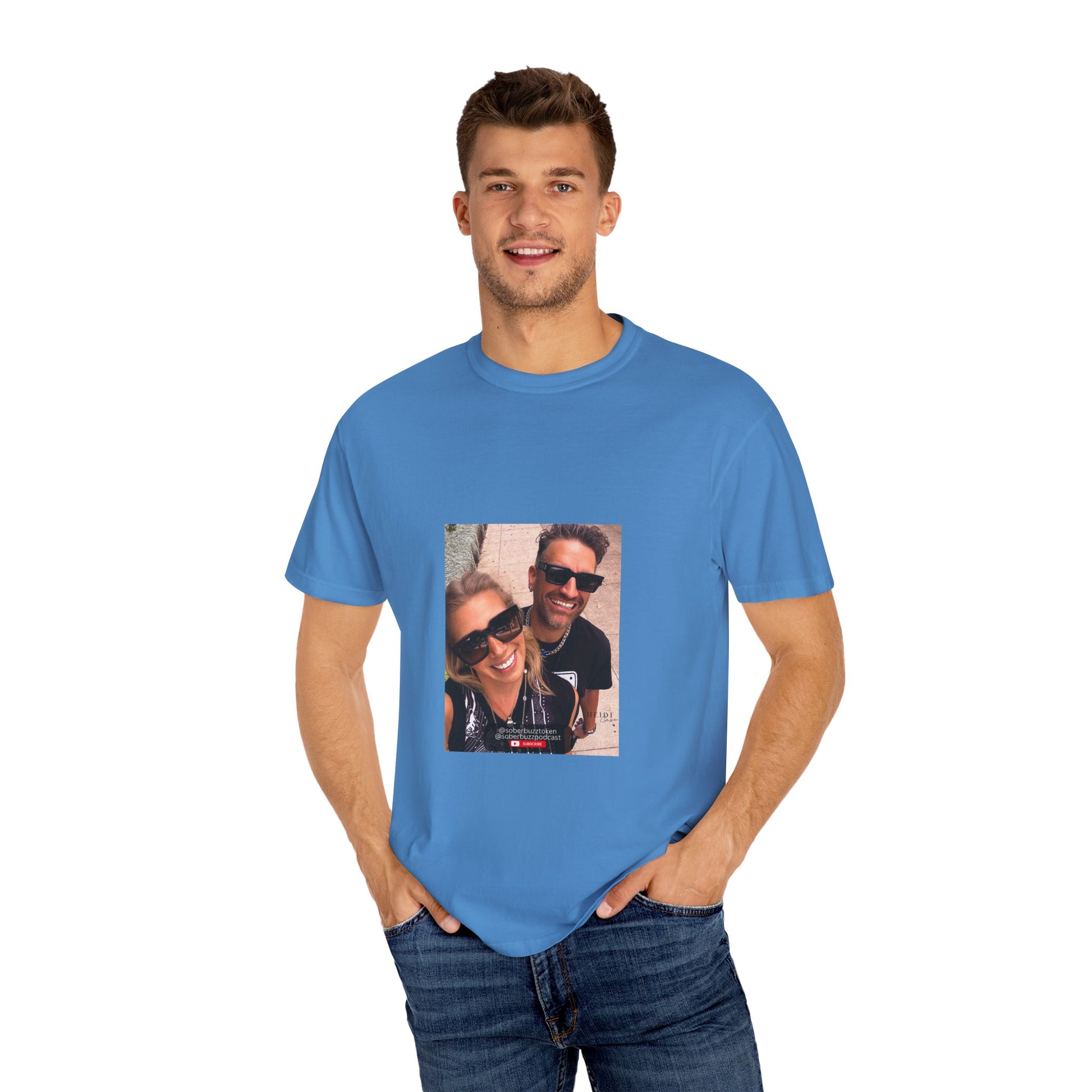 Garment-Dyed T-shirt featuring Sober Buzz Design, Casual Wear, Gift for Friends, Unisex Style, Summer Fashion, Relaxed Fit