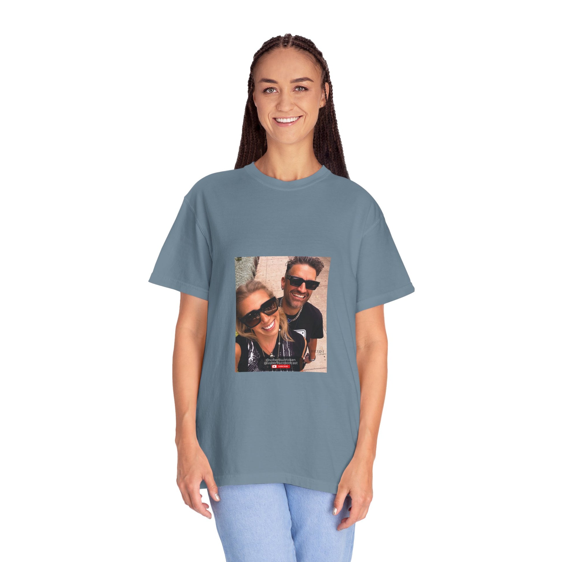 Garment-Dyed T-shirt featuring Sober Buzz Design, Casual Wear, Gift for Friends, Unisex Style, Summer Fashion, Relaxed Fit