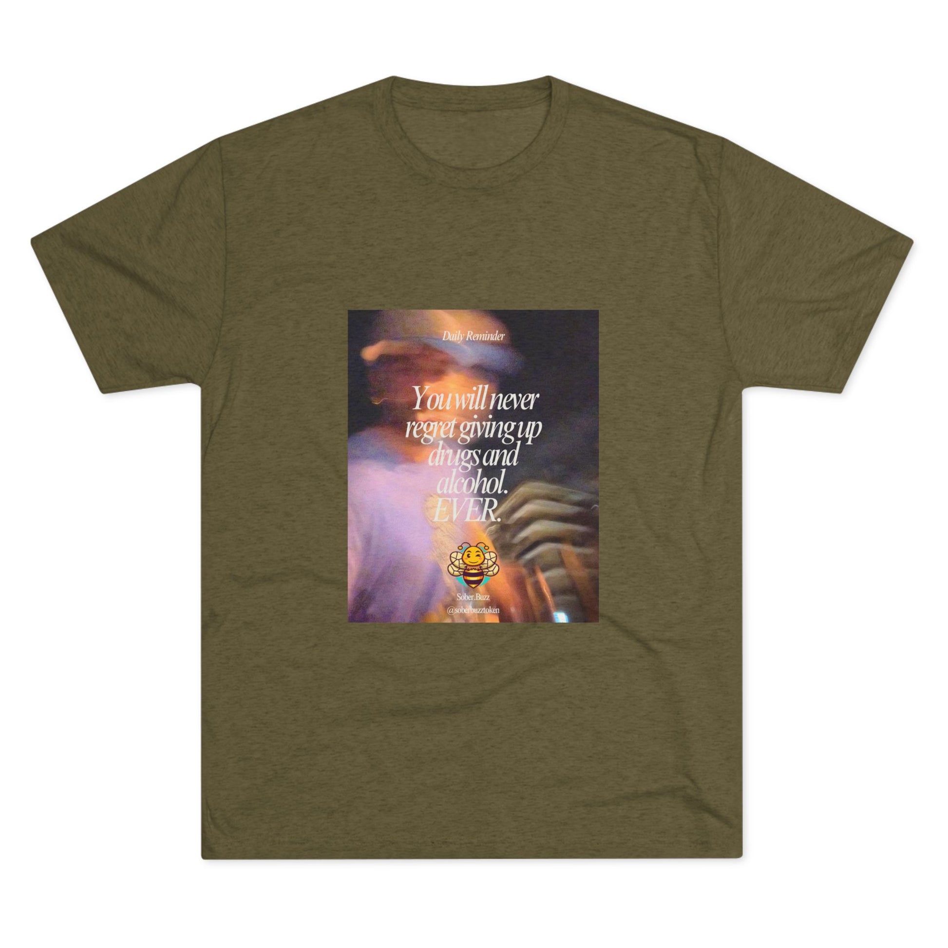 Sober.Buzz Exclusive Inspirational Collection Crew Tee - Inspirational Unisex Shirt for Recovery, Self-Care, Gifts, Casual Wear, Motivation