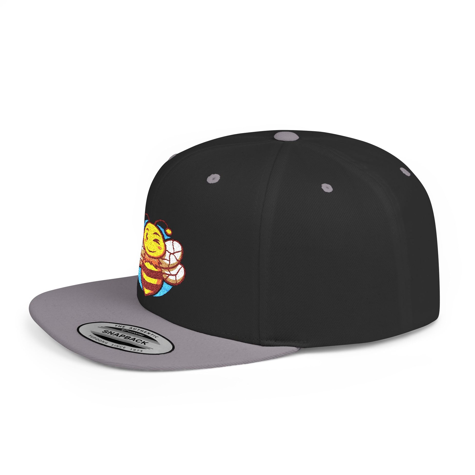 Sober.Buzz Bee Happy Snapback Hat | Fun Bloom Inspired Cap for Outdoors, Parties, Gifts, Festivals, Summer Fashion