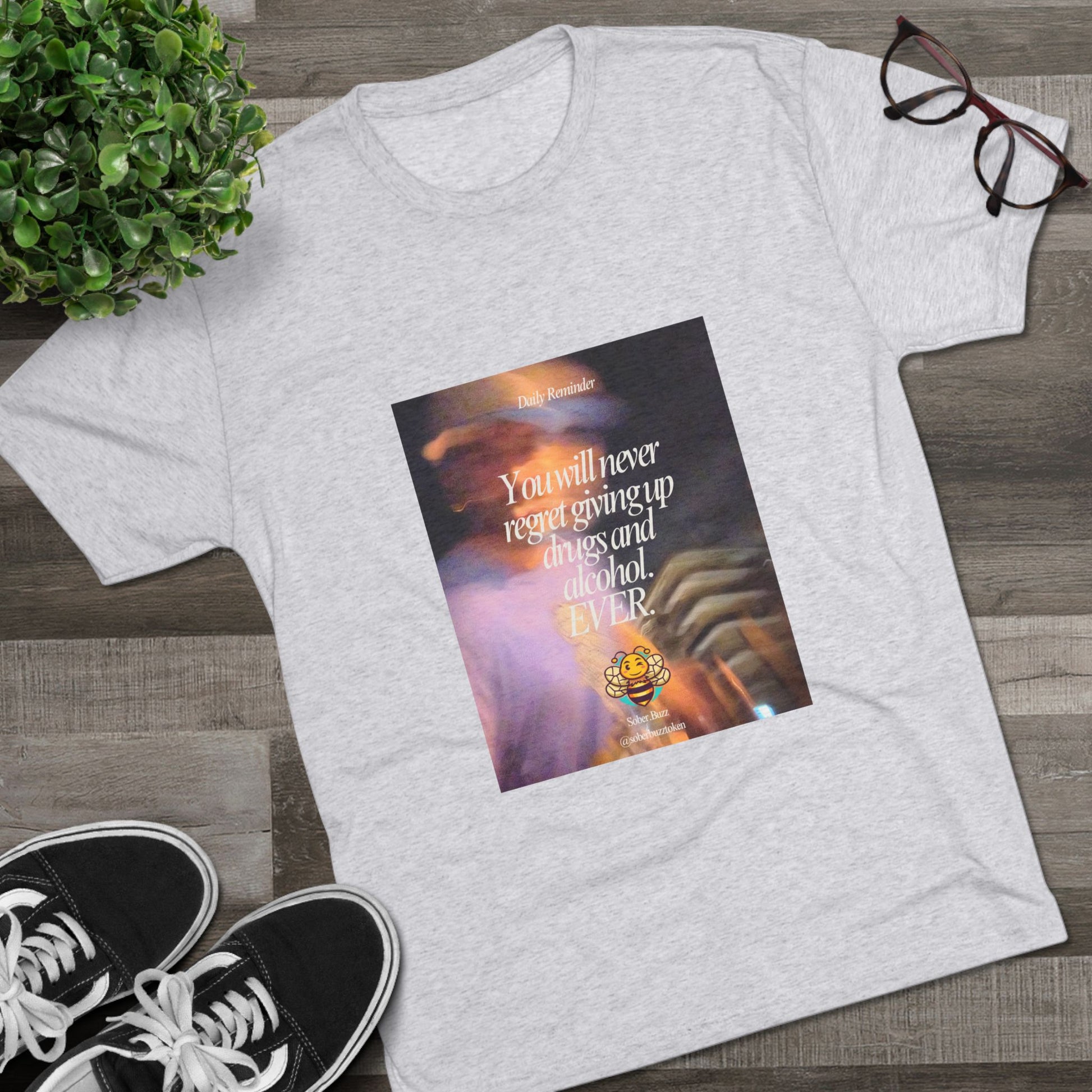 Sober.Buzz Exclusive Inspirational Collection Crew Tee - Inspirational Unisex Shirt for Recovery, Self-Care, Gifts, Casual Wear, Motivation