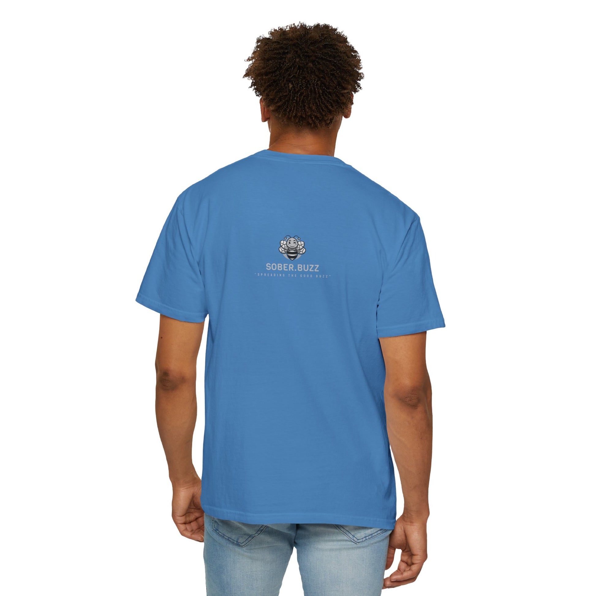 Garment-Dyed T-shirt featuring Sober Buzz Design, Casual Wear, Gift for Friends, Unisex Style, Summer Fashion, Relaxed Fit