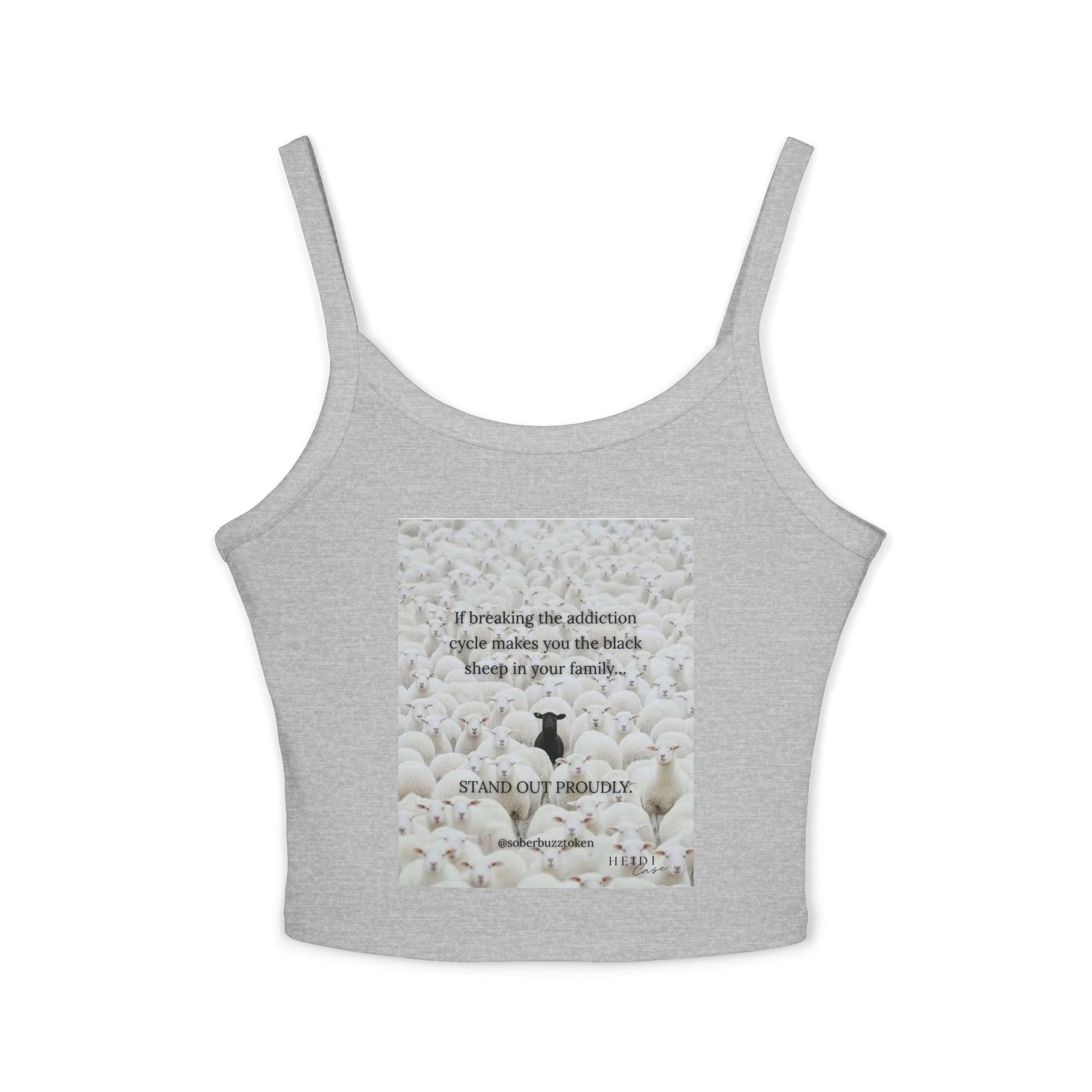 Sober.Buzz Exclusive Inspirational Collection Inspirational Women's Spaghetti Strap Tank Top, Perfect for Summer, Gift for Her, Motivational Apparel, Casual Wear, Comfortable Fit
