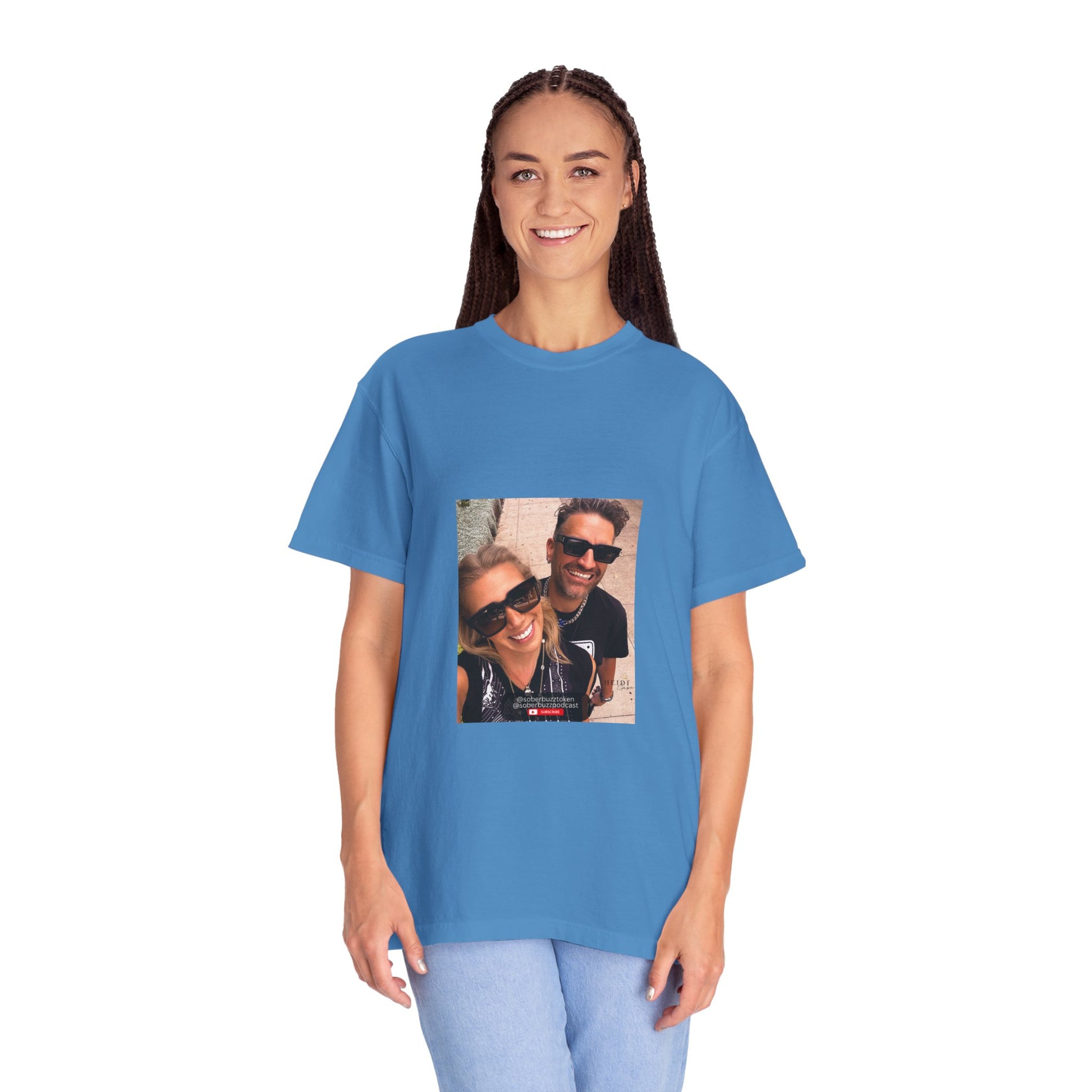 Garment-Dyed T-shirt featuring Sober Buzz Design, Casual Wear, Gift for Friends, Unisex Style, Summer Fashion, Relaxed Fit