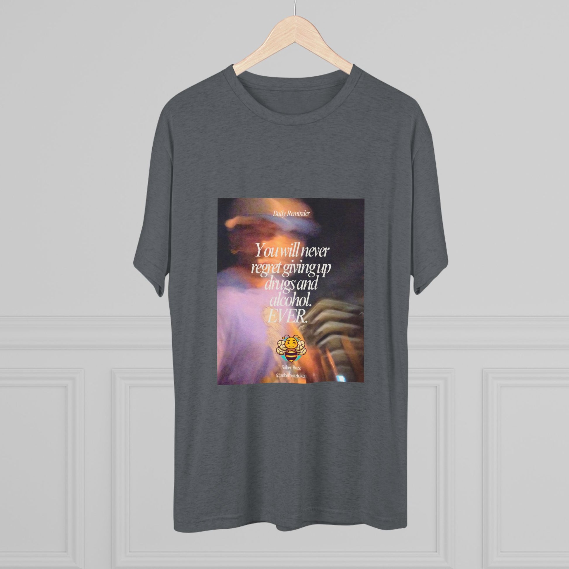Sober.Buzz Exclusive Inspirational Collection Crew Tee - Inspirational Unisex Shirt for Recovery, Self-Care, Gifts, Casual Wear, Motivation