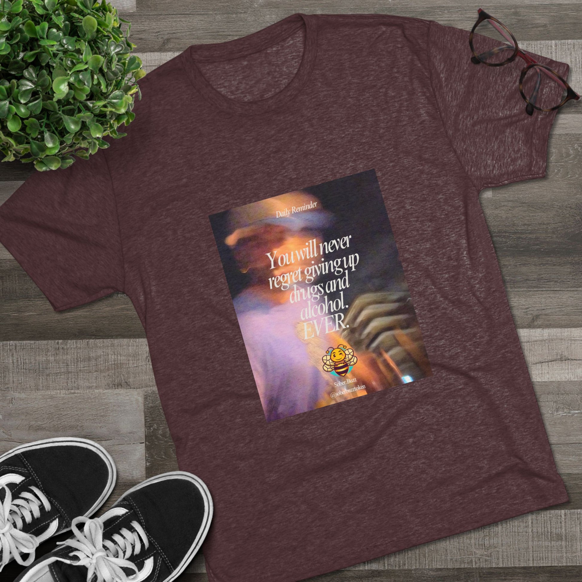 Sober.Buzz Exclusive Inspirational Collection Crew Tee - Inspirational Unisex Shirt for Recovery, Self-Care, Gifts, Casual Wear, Motivation