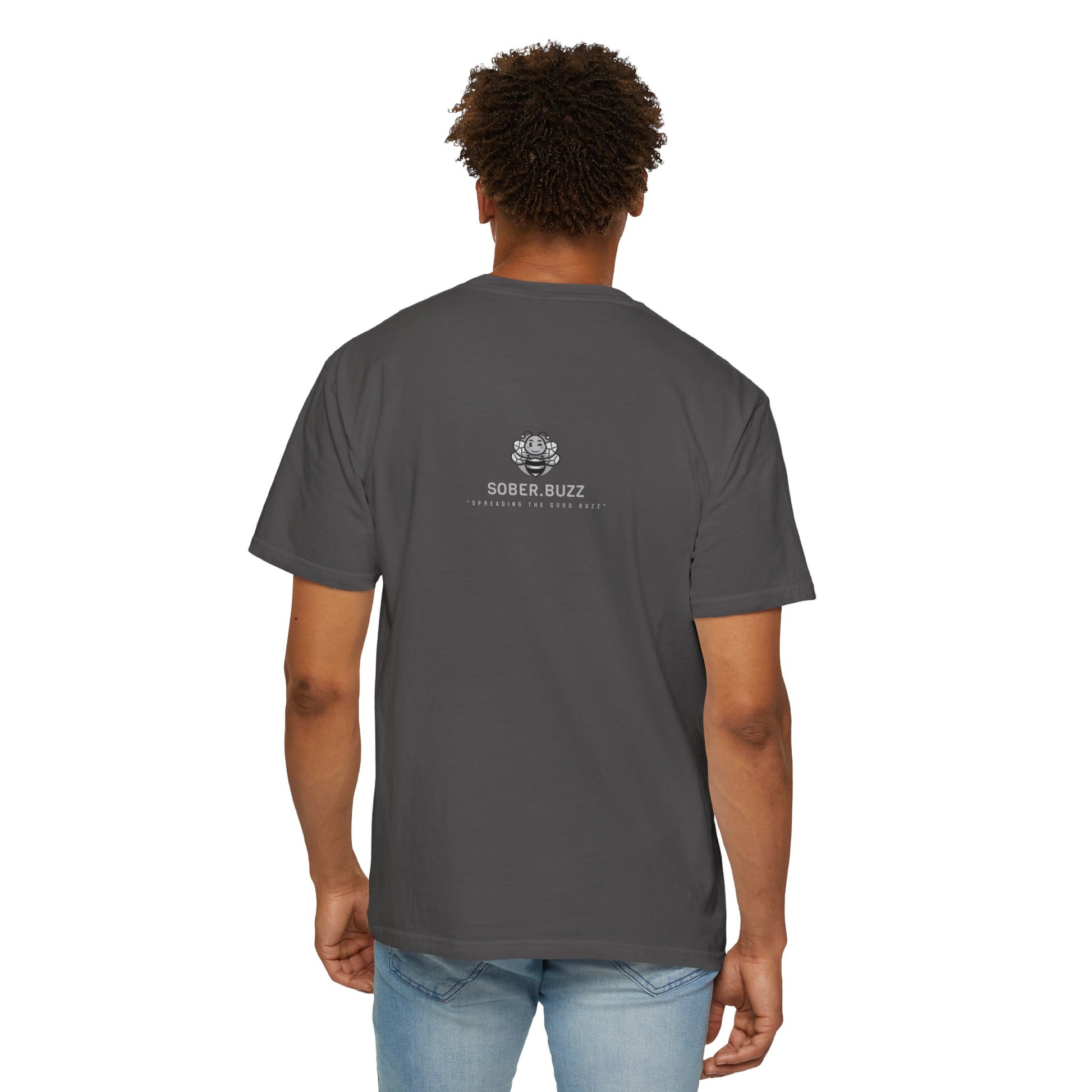 Garment-Dyed T-shirt featuring Sober Buzz Design, Casual Wear, Gift for Friends, Unisex Style, Summer Fashion, Relaxed Fit