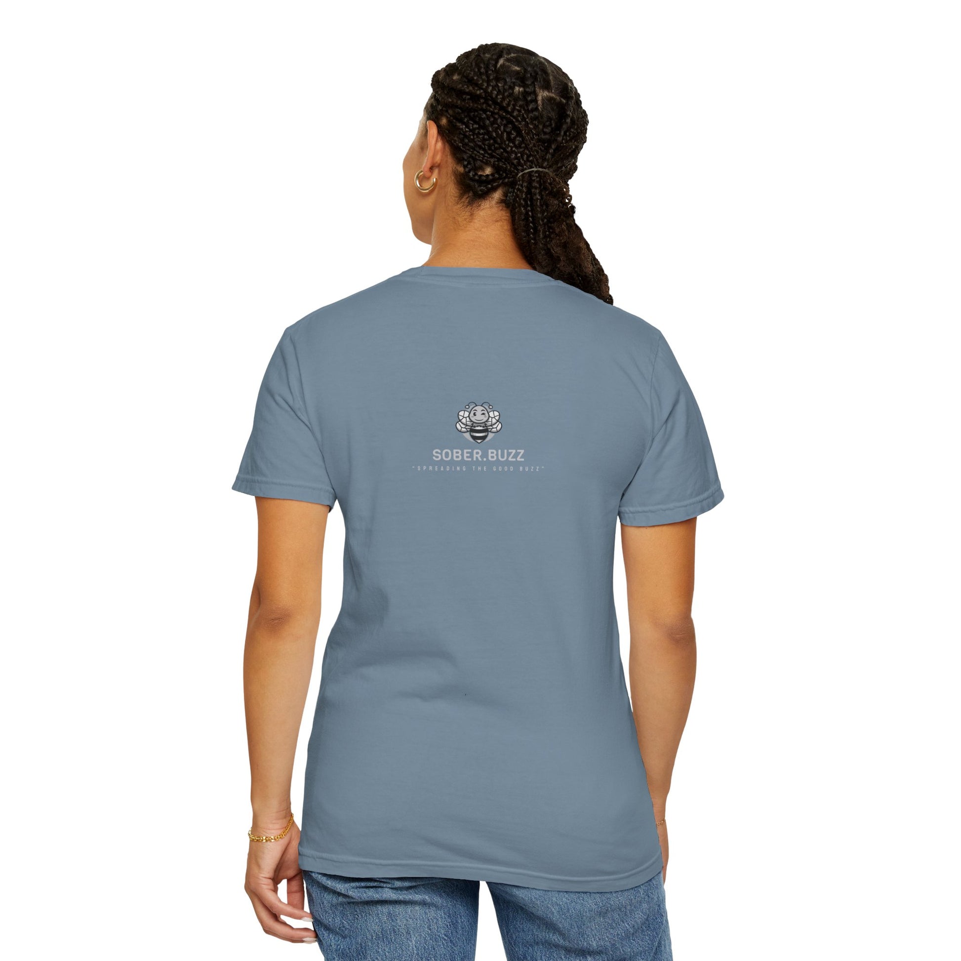 Garment-Dyed T-shirt featuring Sober Buzz Design, Casual Wear, Gift for Friends, Unisex Style, Summer Fashion, Relaxed Fit