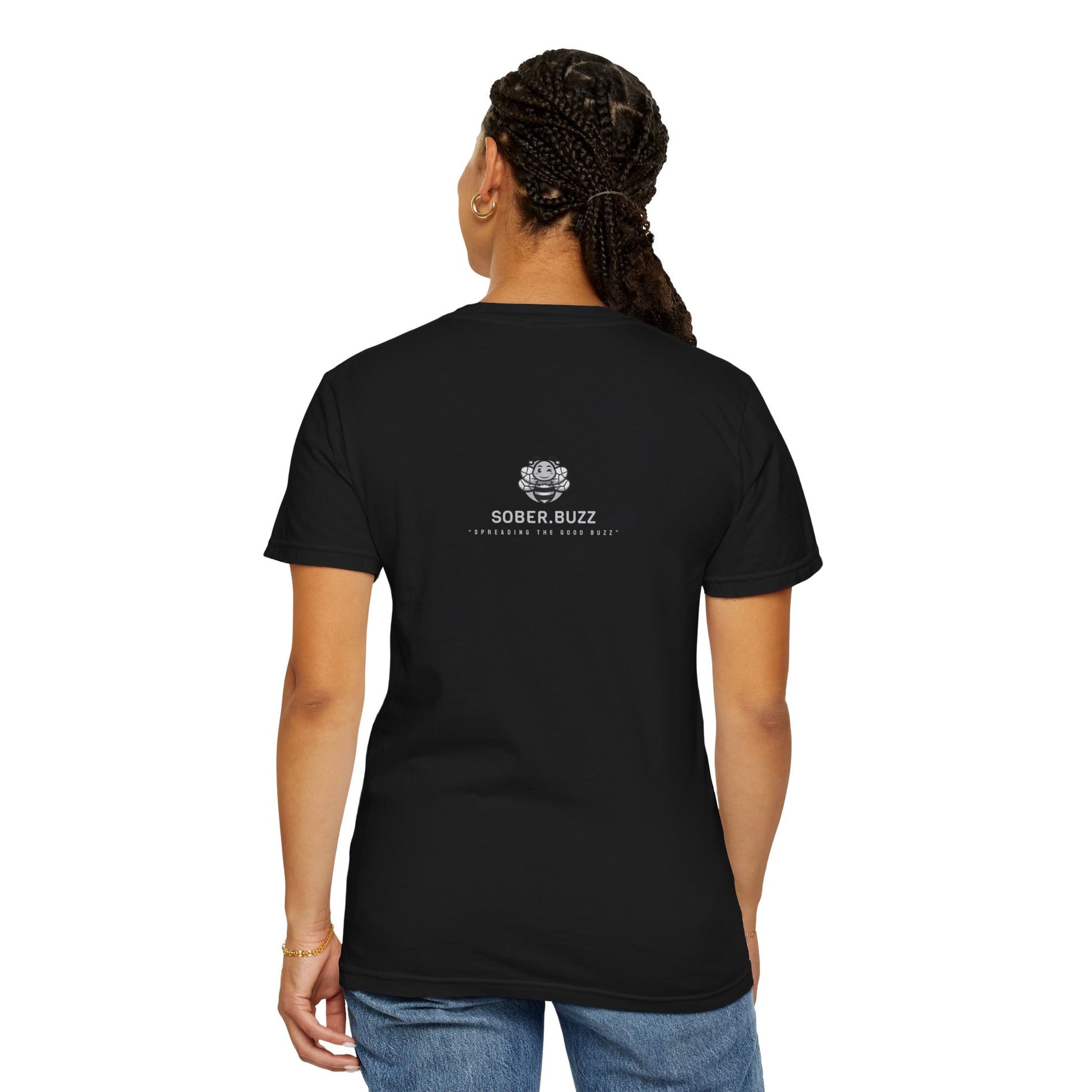 Garment-Dyed T-shirt featuring Sober Buzz Design, Casual Wear, Gift for Friends, Unisex Style, Summer Fashion, Relaxed Fit