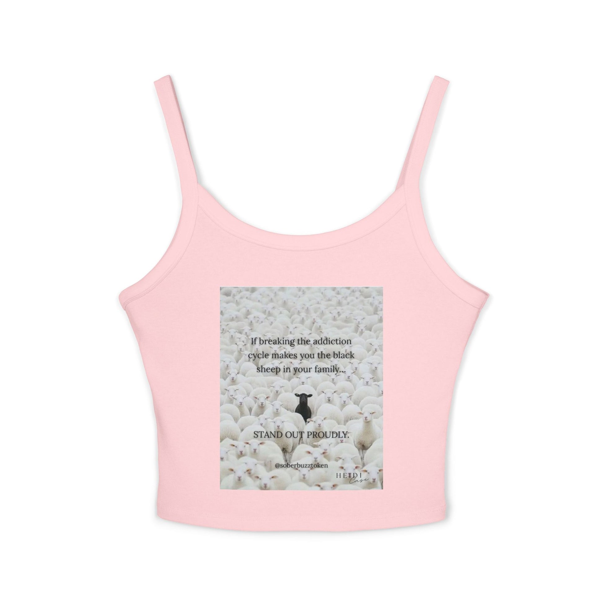 Sober.Buzz Exclusive Inspirational Collection Inspirational Women's Spaghetti Strap Tank Top, Perfect for Summer, Gift for Her, Motivational Apparel, Casual Wear, Comfortable Fit