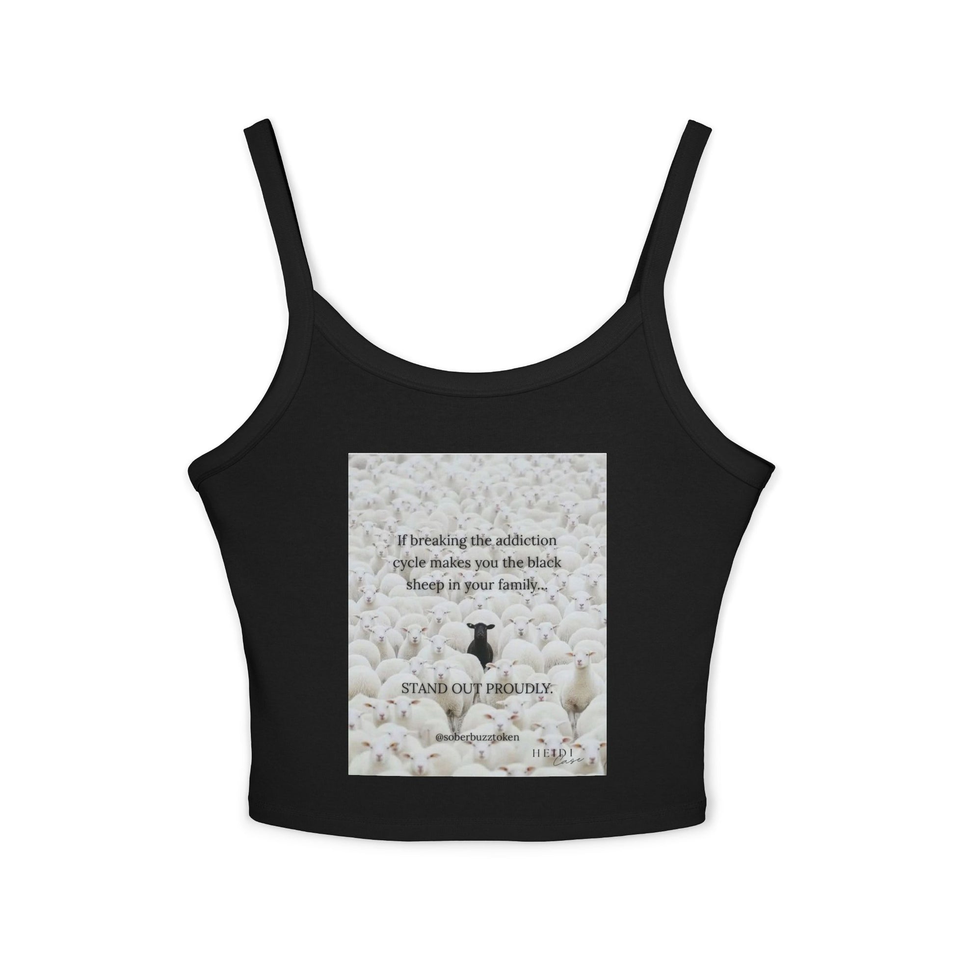 Sober.Buzz Exclusive Inspirational Collection Inspirational Women's Spaghetti Strap Tank Top, Perfect for Summer, Gift for Her, Motivational Apparel, Casual Wear, Comfortable Fit