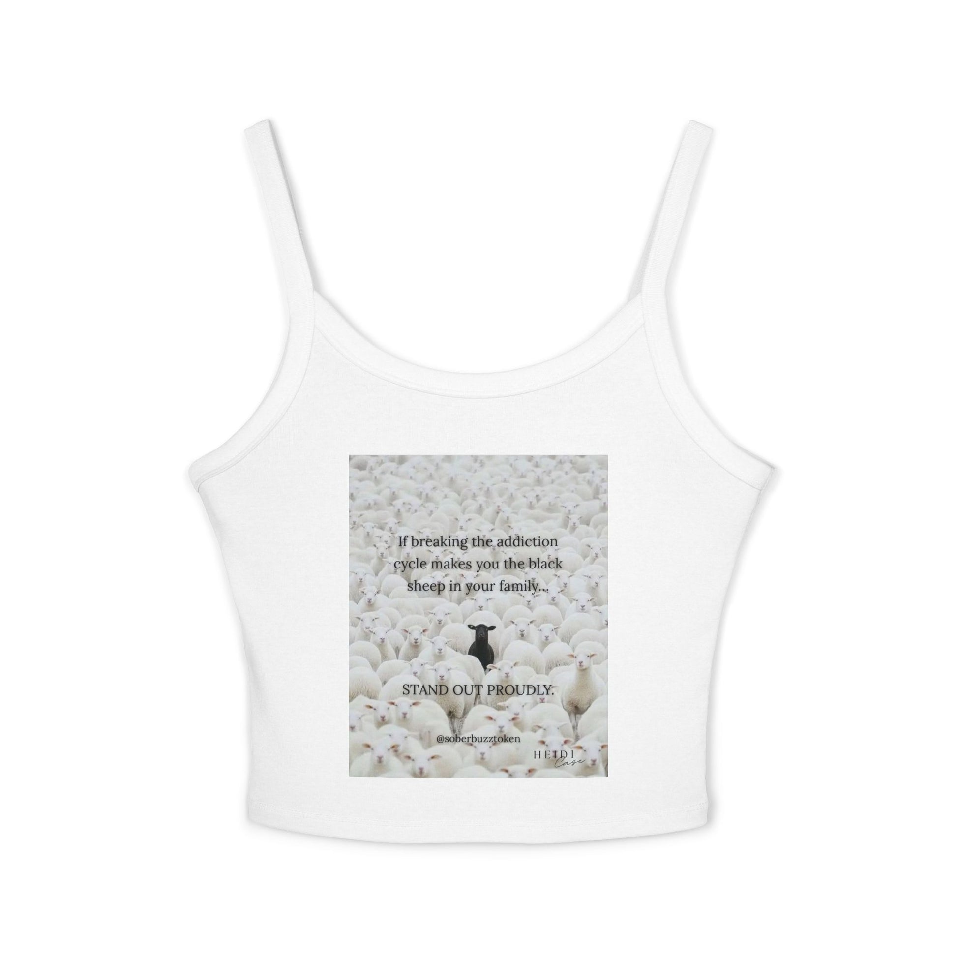 Sober.Buzz Exclusive Inspirational Collection Inspirational Women's Spaghetti Strap Tank Top, Perfect for Summer, Gift for Her, Motivational Apparel, Casual Wear, Comfortable Fit
