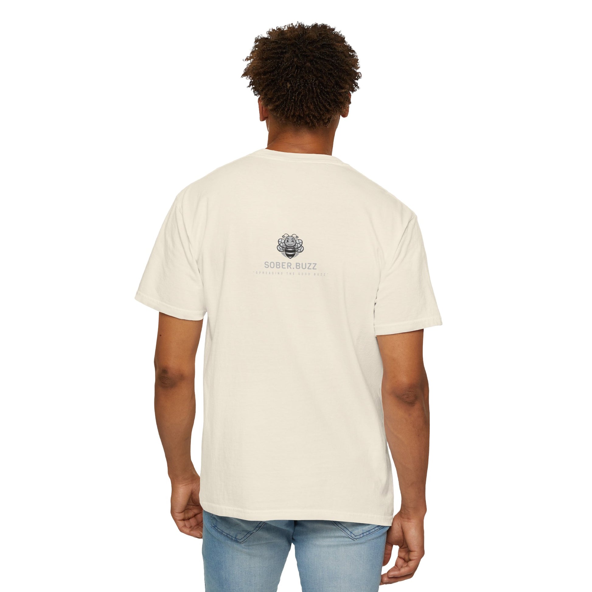 Garment-Dyed T-shirt featuring Sober Buzz Design, Casual Wear, Gift for Friends, Unisex Style, Summer Fashion, Relaxed Fit