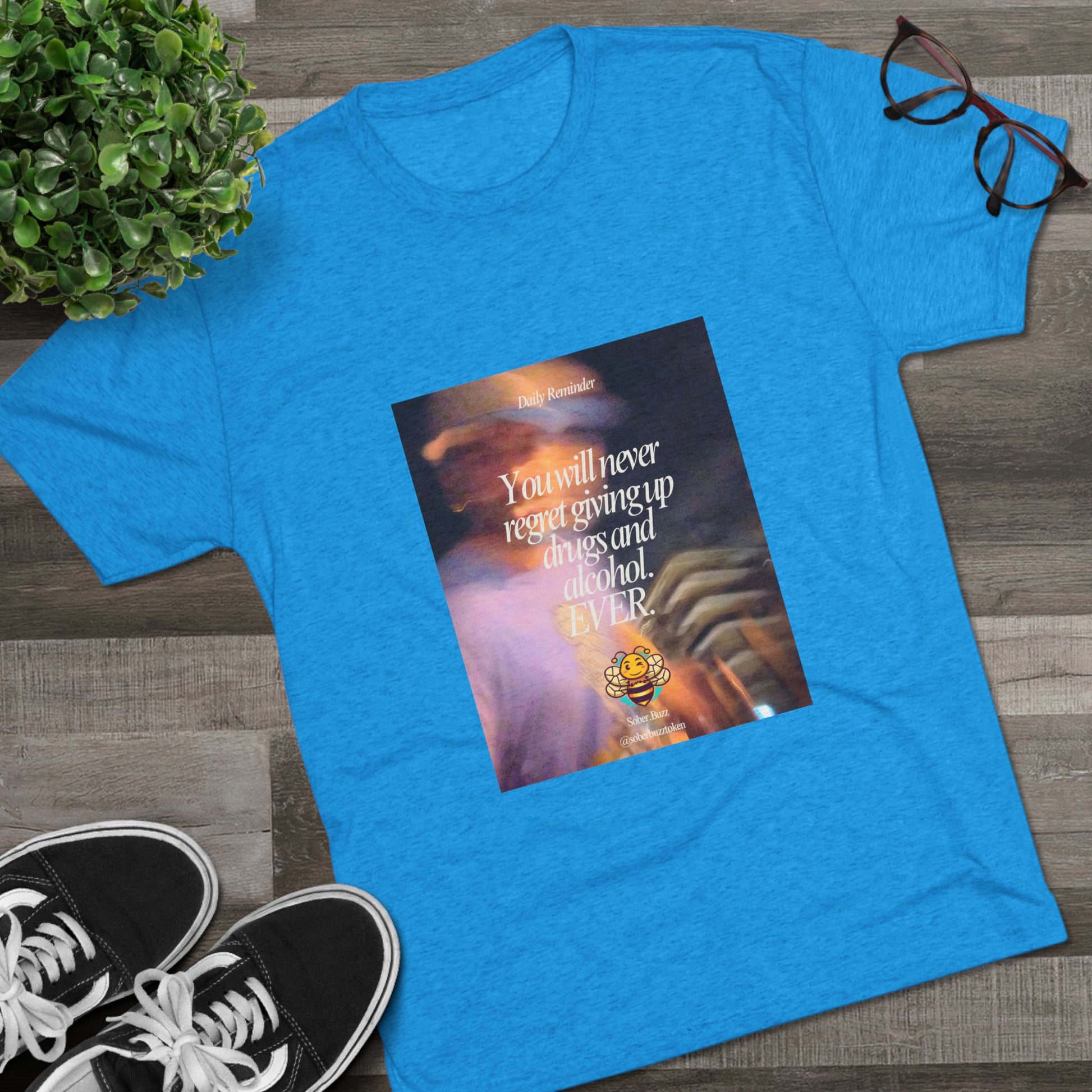 Sober.Buzz Exclusive Inspirational Collection Crew Tee - Inspirational Unisex Shirt for Recovery, Self-Care, Gifts, Casual Wear, Motivation
