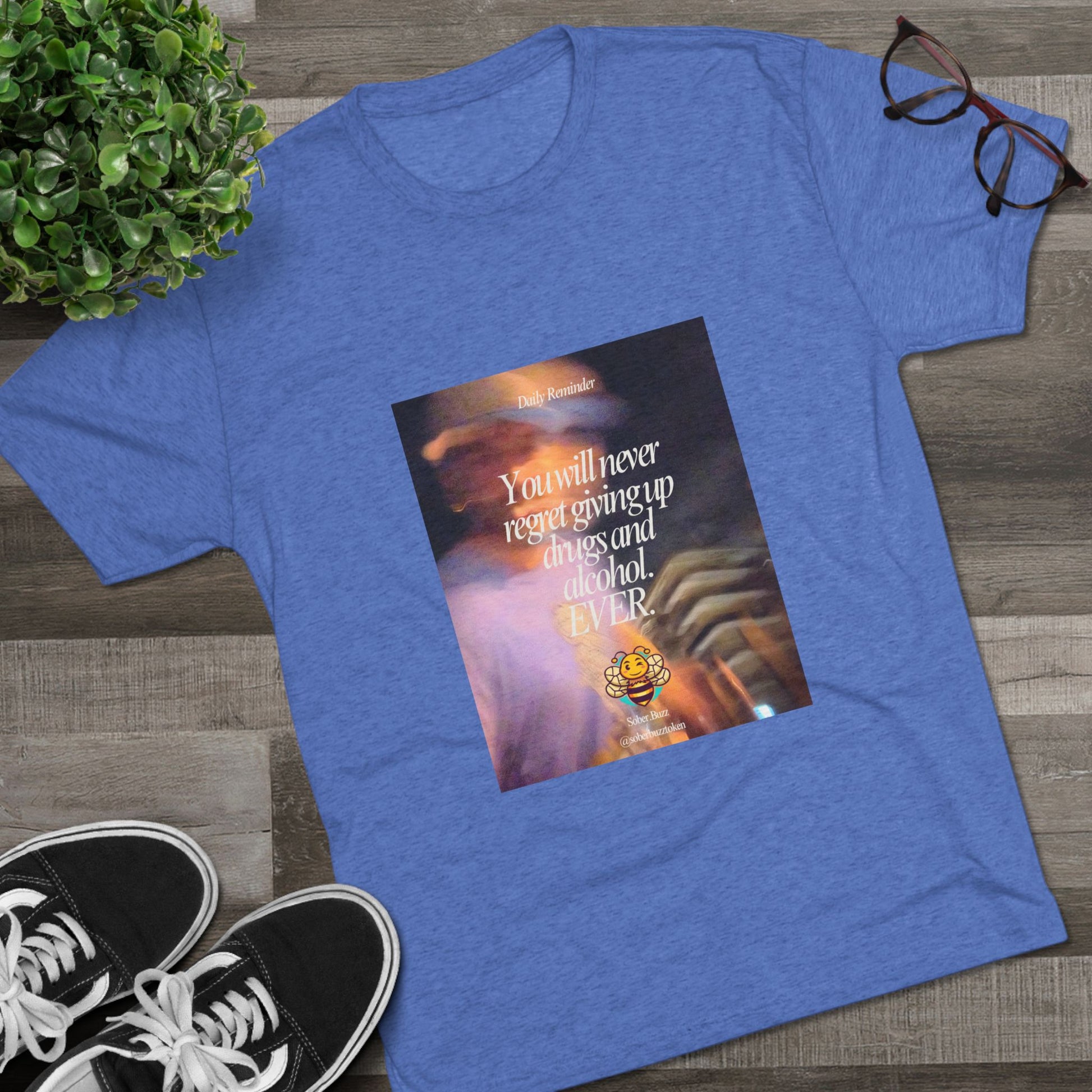 Sober.Buzz Exclusive Inspirational Collection Crew Tee - Inspirational Unisex Shirt for Recovery, Self-Care, Gifts, Casual Wear, Motivation