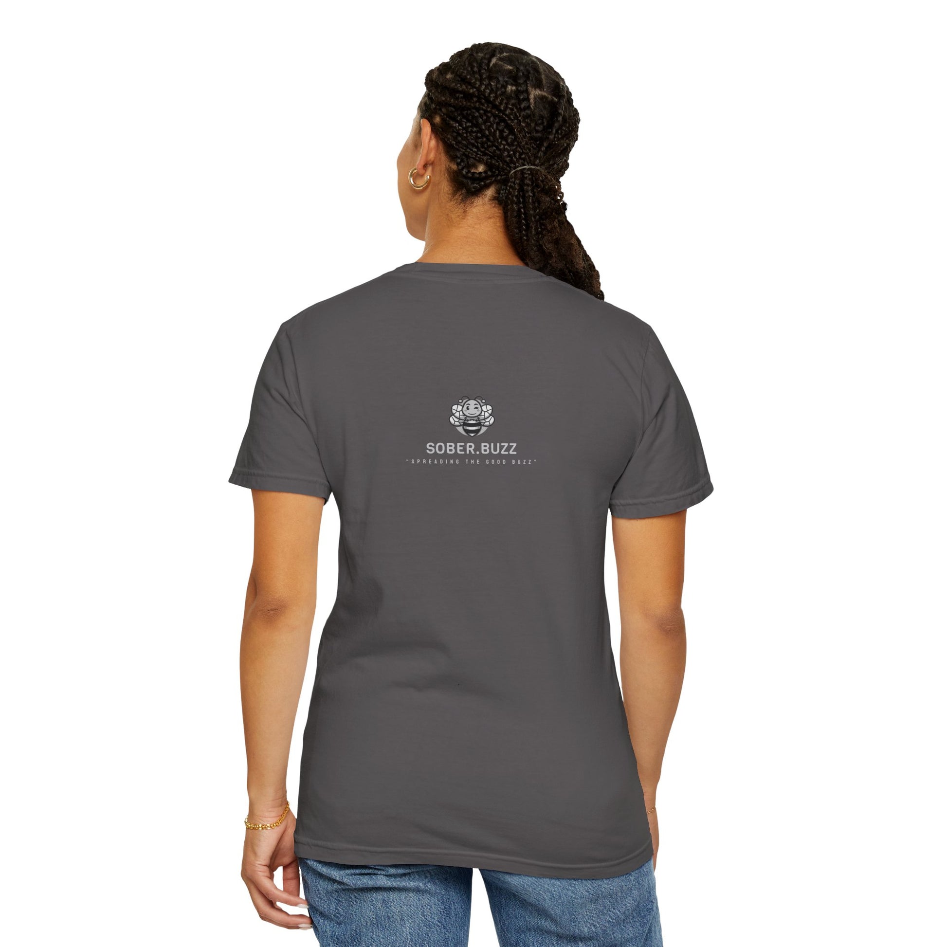 Garment-Dyed T-shirt featuring Sober Buzz Design, Casual Wear, Gift for Friends, Unisex Style, Summer Fashion, Relaxed Fit