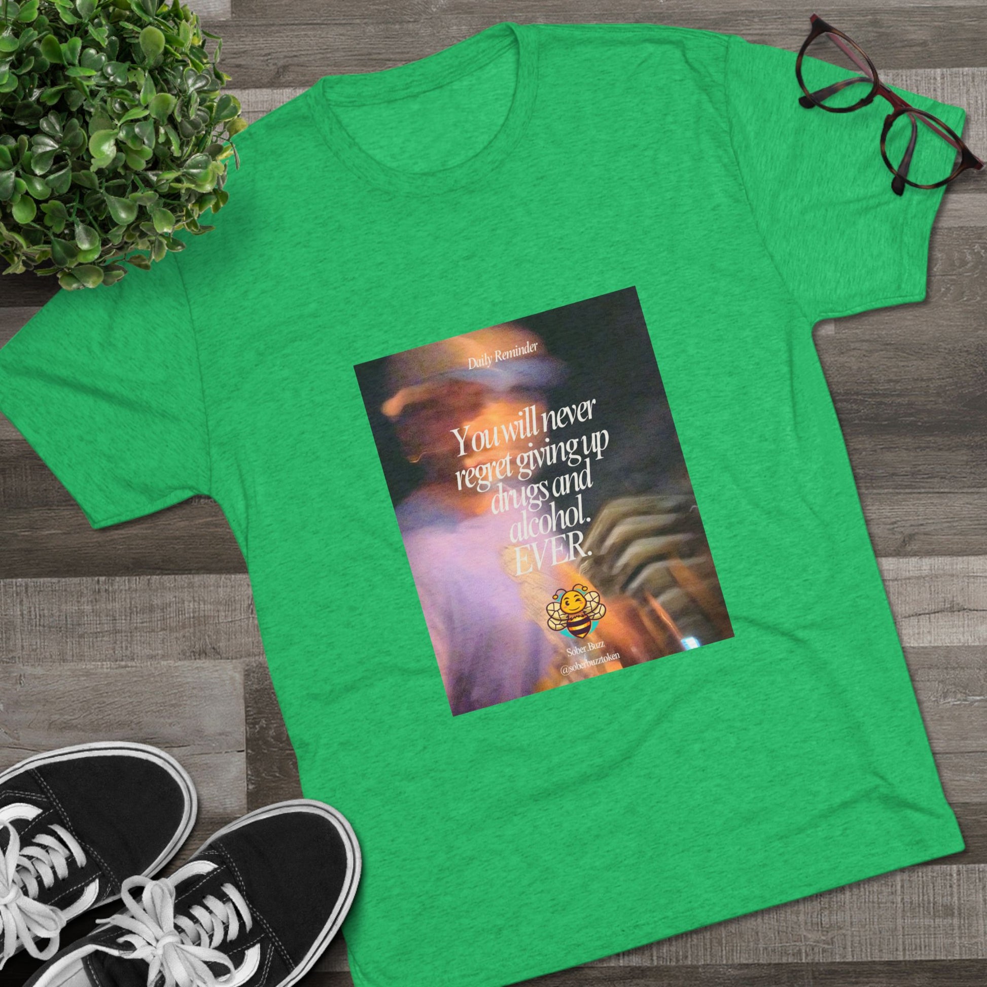 Sober.Buzz Exclusive Inspirational Collection Crew Tee - Inspirational Unisex Shirt for Recovery, Self-Care, Gifts, Casual Wear, Motivation