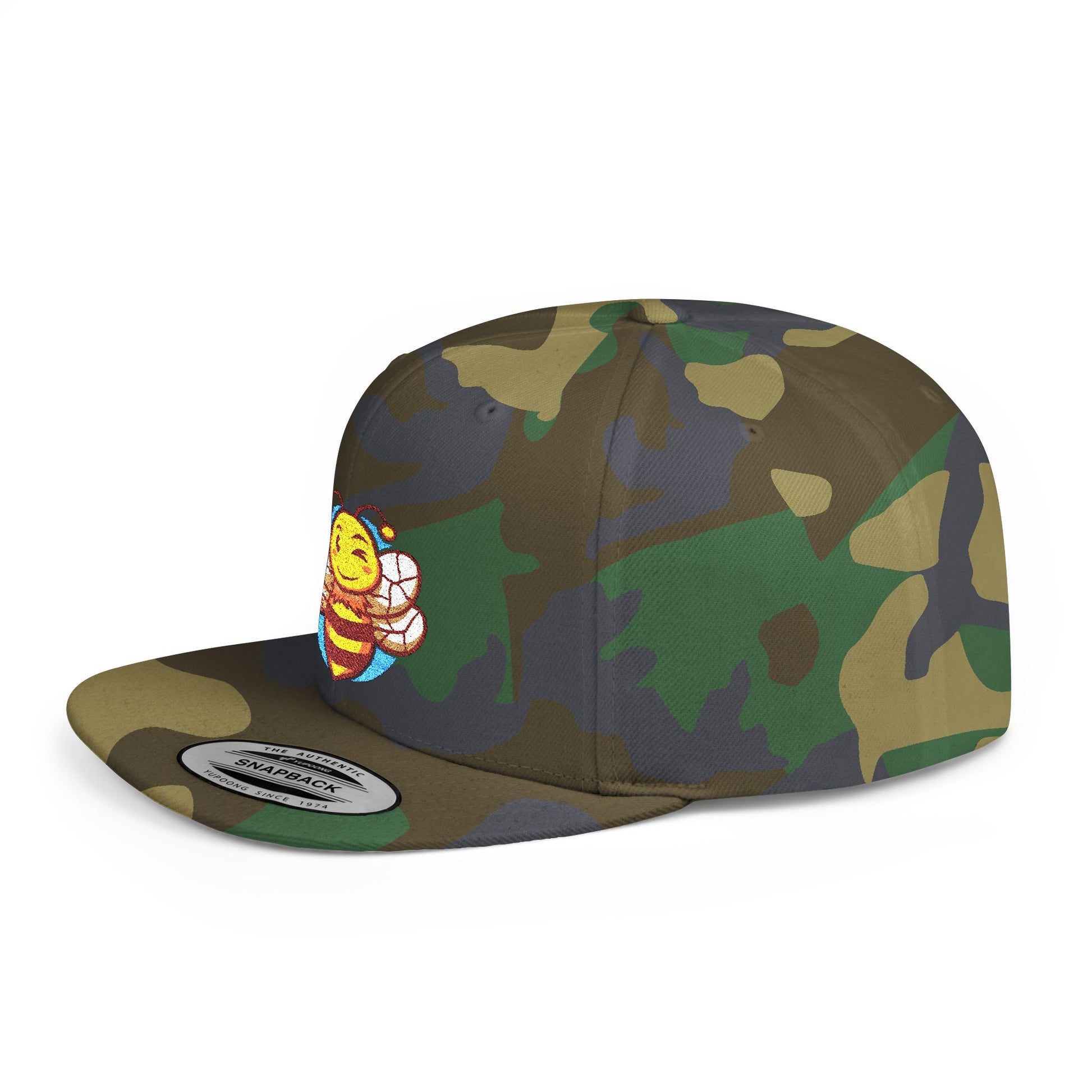 Sober.Buzz Bee Happy Snapback Hat | Fun Bloom Inspired Cap for Outdoors, Parties, Gifts, Festivals, Summer Fashion