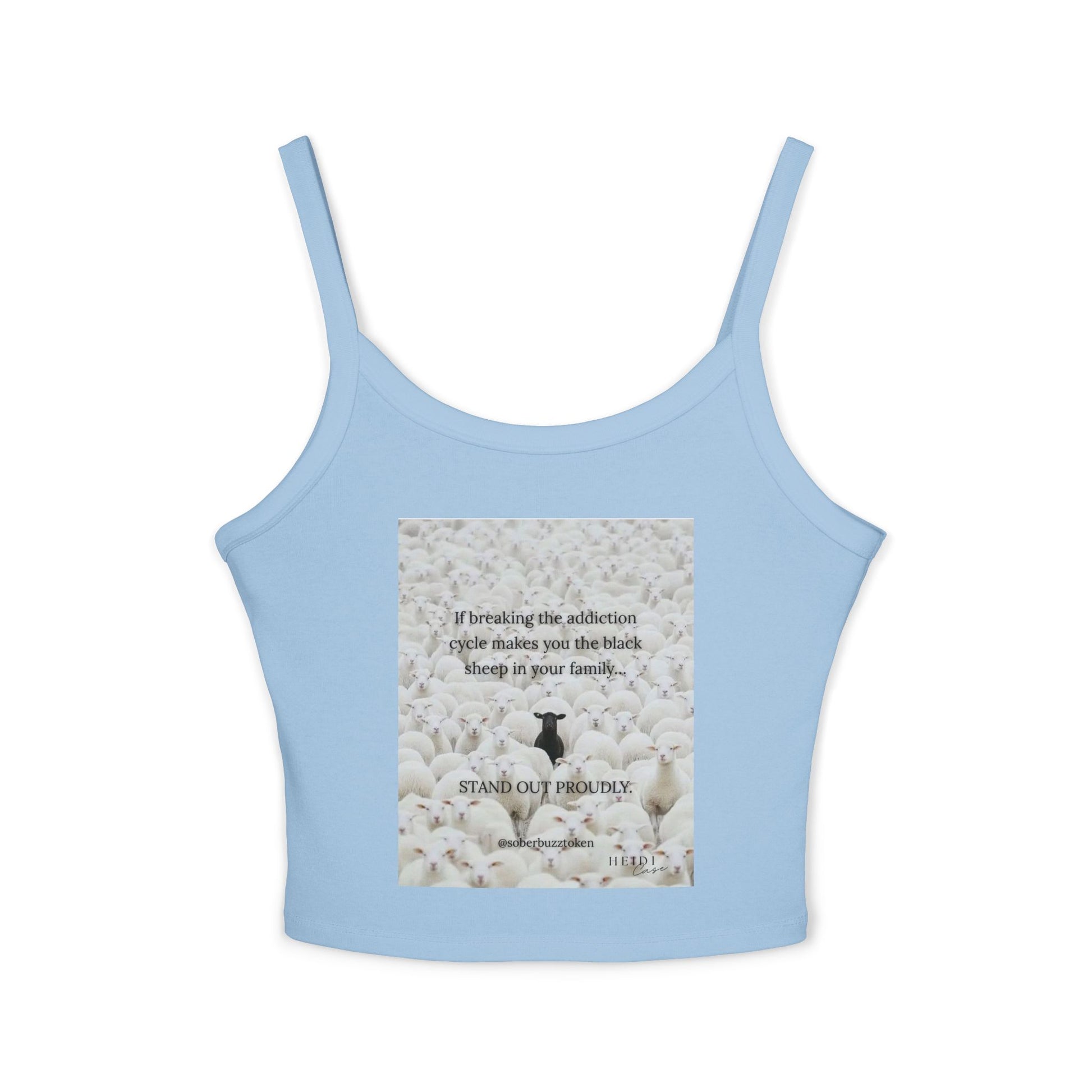 Sober.Buzz Exclusive Inspirational Collection Inspirational Women's Spaghetti Strap Tank Top, Perfect for Summer, Gift for Her, Motivational Apparel, Casual Wear, Comfortable Fit