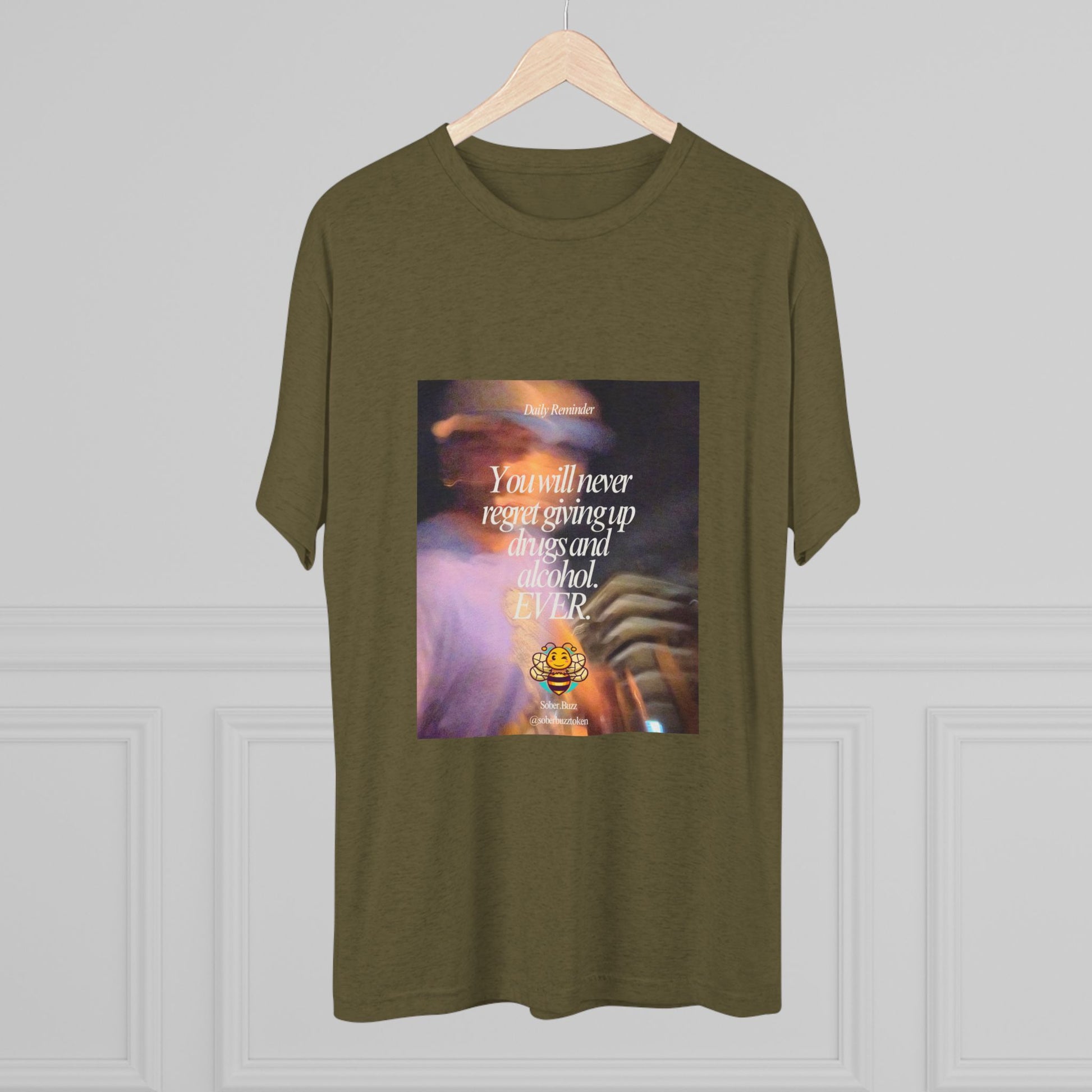 Sober.Buzz Exclusive Inspirational Collection Crew Tee - Inspirational Unisex Shirt for Recovery, Self-Care, Gifts, Casual Wear, Motivation