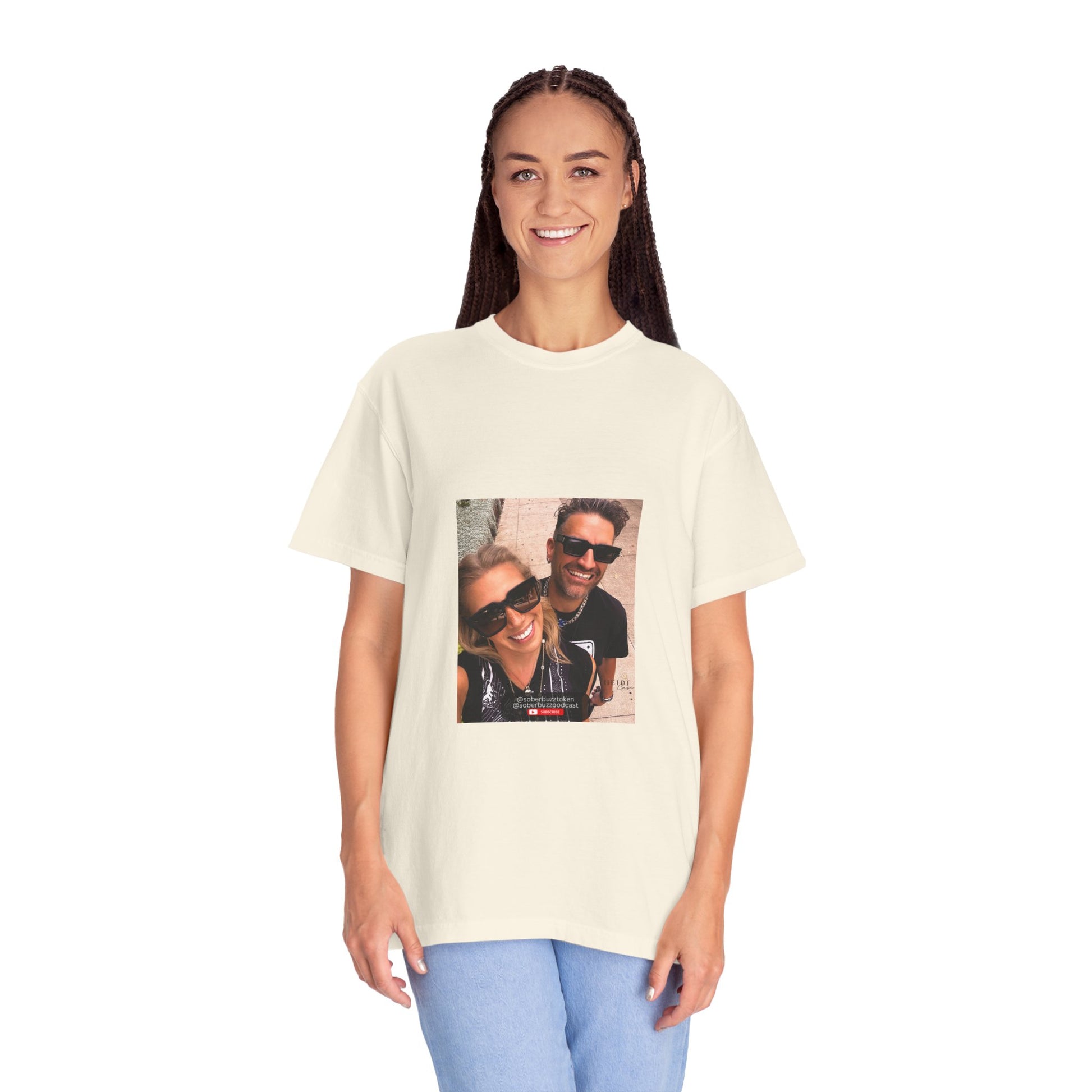 Garment-Dyed T-shirt featuring Sober Buzz Design, Casual Wear, Gift for Friends, Unisex Style, Summer Fashion, Relaxed Fit