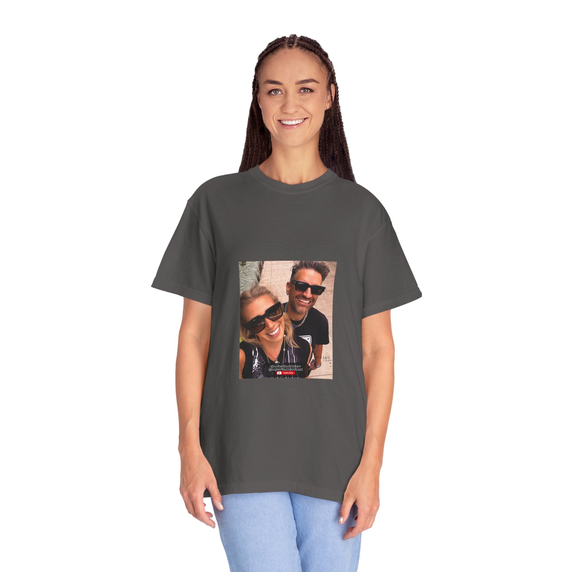 Garment-Dyed T-shirt featuring Sober Buzz Design, Casual Wear, Gift for Friends, Unisex Style, Summer Fashion, Relaxed Fit