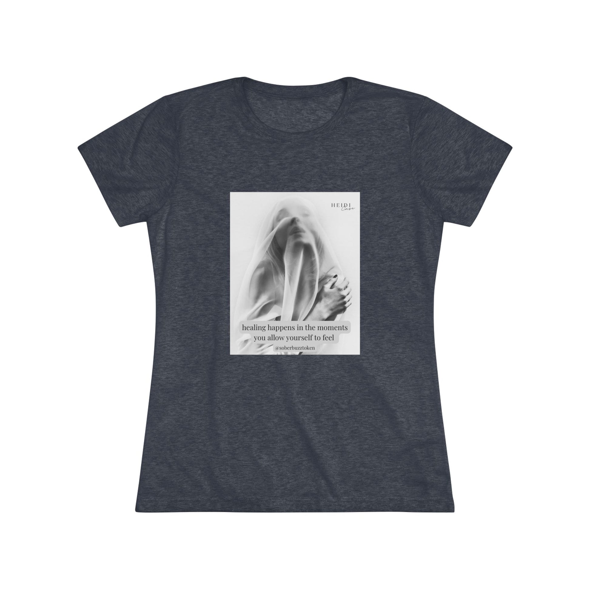 Sober.Buzz Exclusive Inspirational Collection: Empowering Women’s Triblend Tee: Inspirational Quote, Gift for Recovery, Self-Love, Casual Wear, Comfortable, Supportive