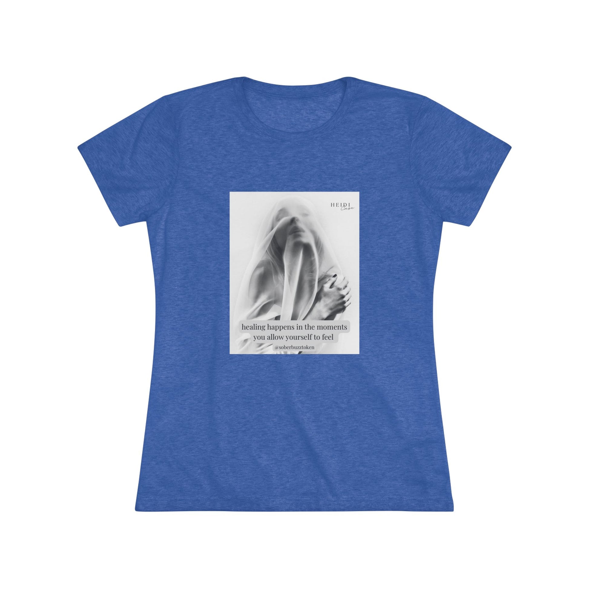 Sober.Buzz Exclusive Inspirational Collection: Empowering Women’s Triblend Tee: Inspirational Quote, Gift for Recovery, Self-Love, Casual Wear, Comfortable, Supportive