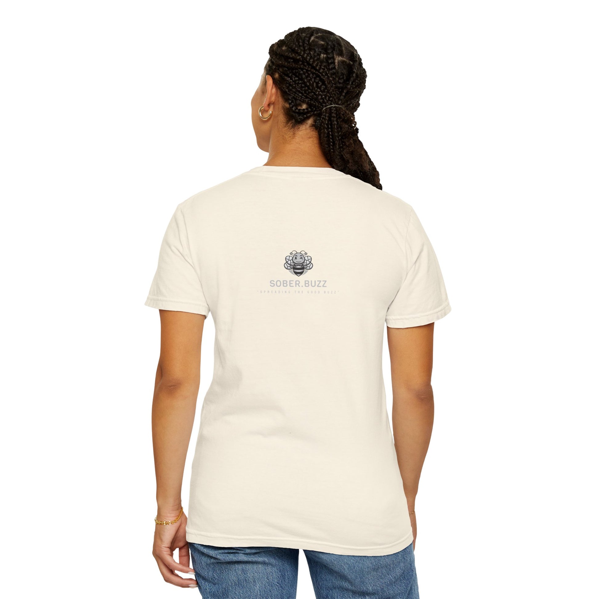 Garment-Dyed T-shirt featuring Sober Buzz Design, Casual Wear, Gift for Friends, Unisex Style, Summer Fashion, Relaxed Fit