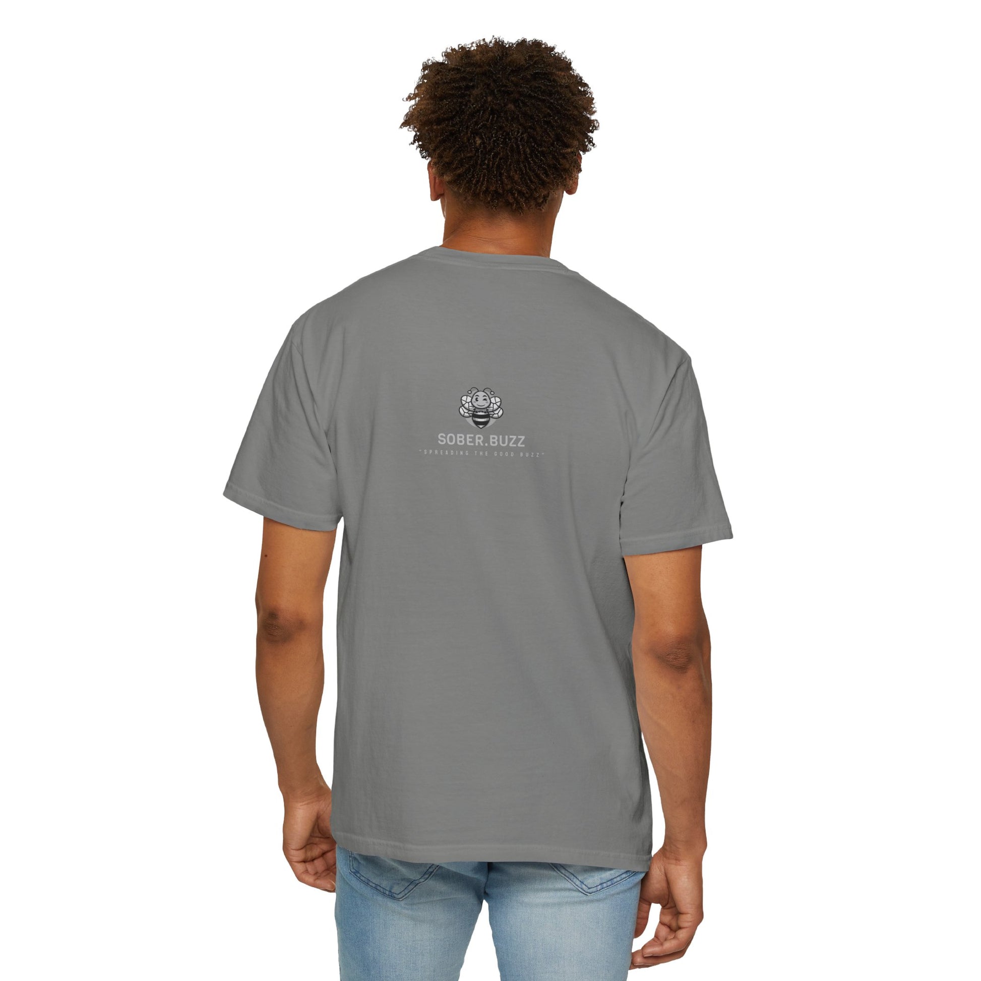 Garment-Dyed T-shirt featuring Sober Buzz Design, Casual Wear, Gift for Friends, Unisex Style, Summer Fashion, Relaxed Fit