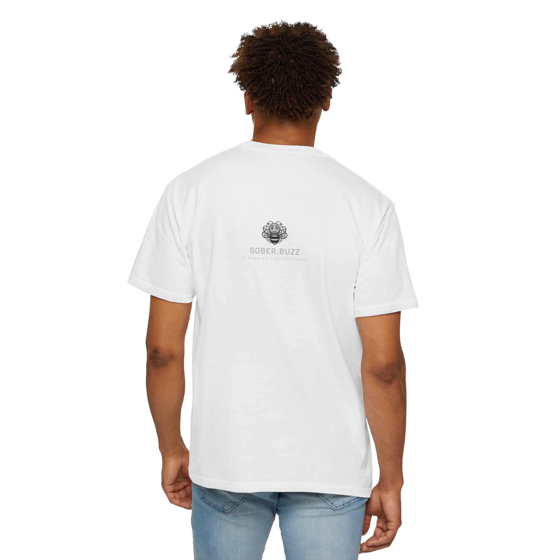 Garment-Dyed T-shirt featuring Sober Buzz Design, Casual Wear, Gift for Friends, Unisex Style, Summer Fashion, Relaxed Fit