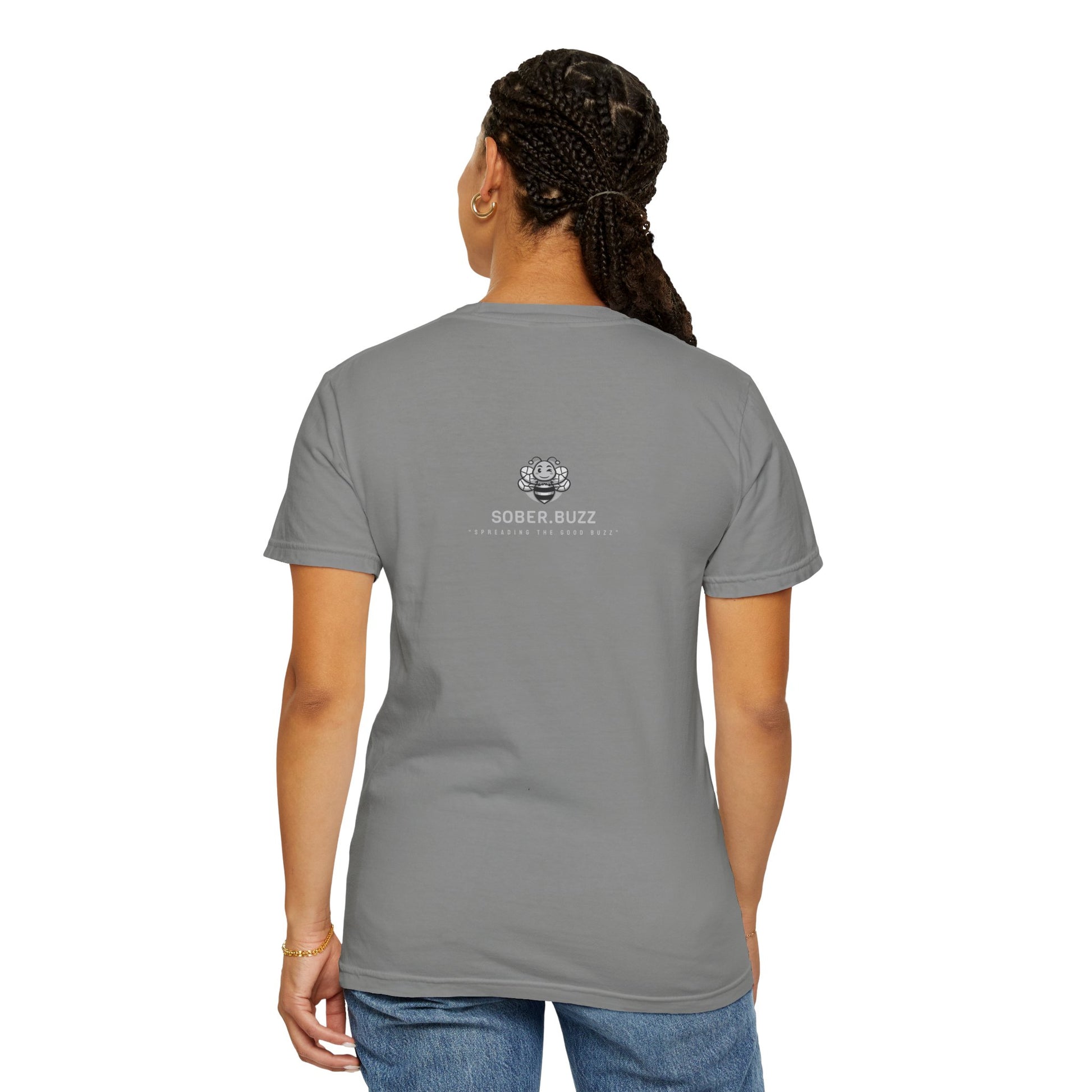 Garment-Dyed T-shirt featuring Sober Buzz Design, Casual Wear, Gift for Friends, Unisex Style, Summer Fashion, Relaxed Fit