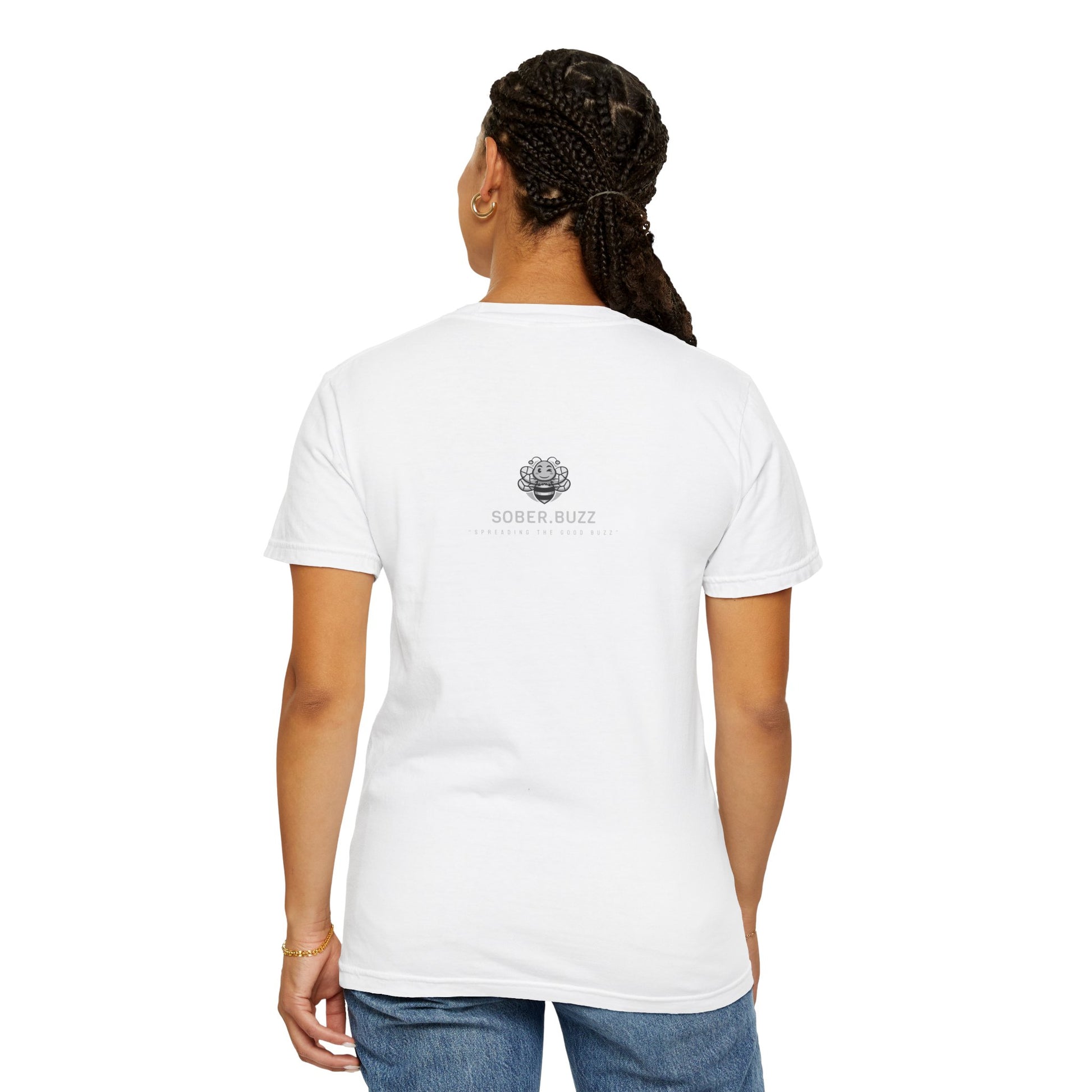 Garment-Dyed T-shirt featuring Sober Buzz Design, Casual Wear, Gift for Friends, Unisex Style, Summer Fashion, Relaxed Fit