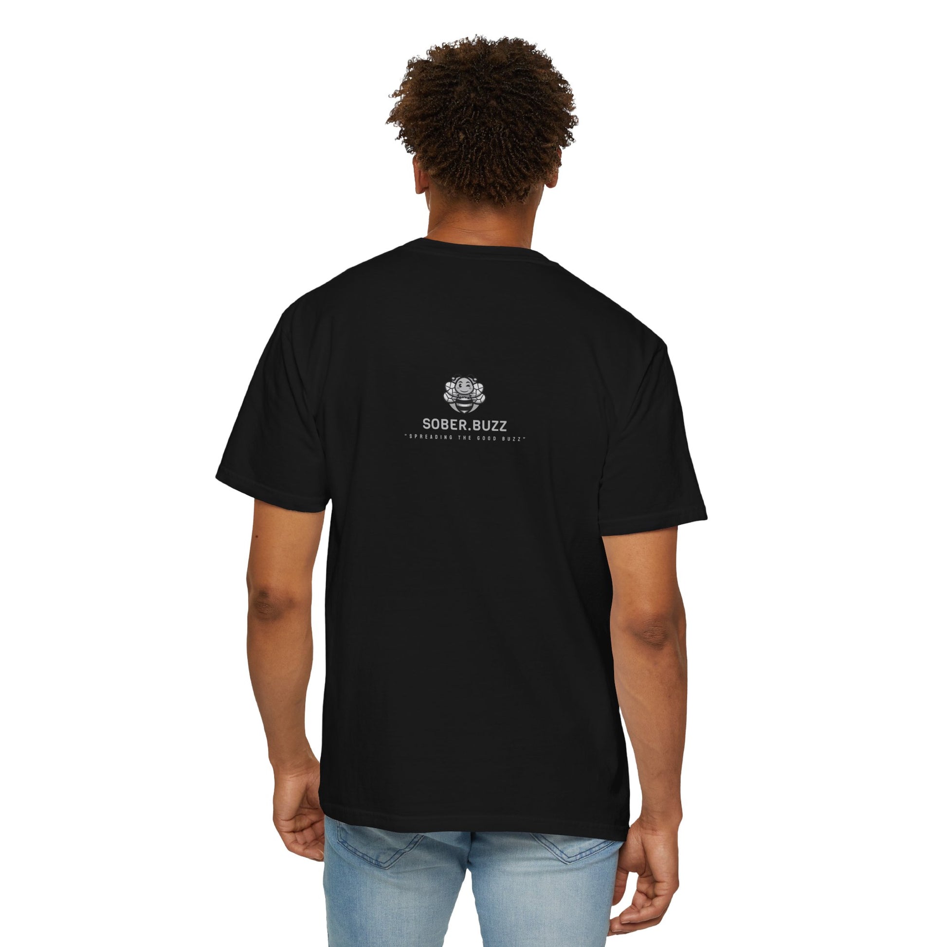Garment-Dyed T-shirt featuring Sober Buzz Design, Casual Wear, Gift for Friends, Unisex Style, Summer Fashion, Relaxed Fit